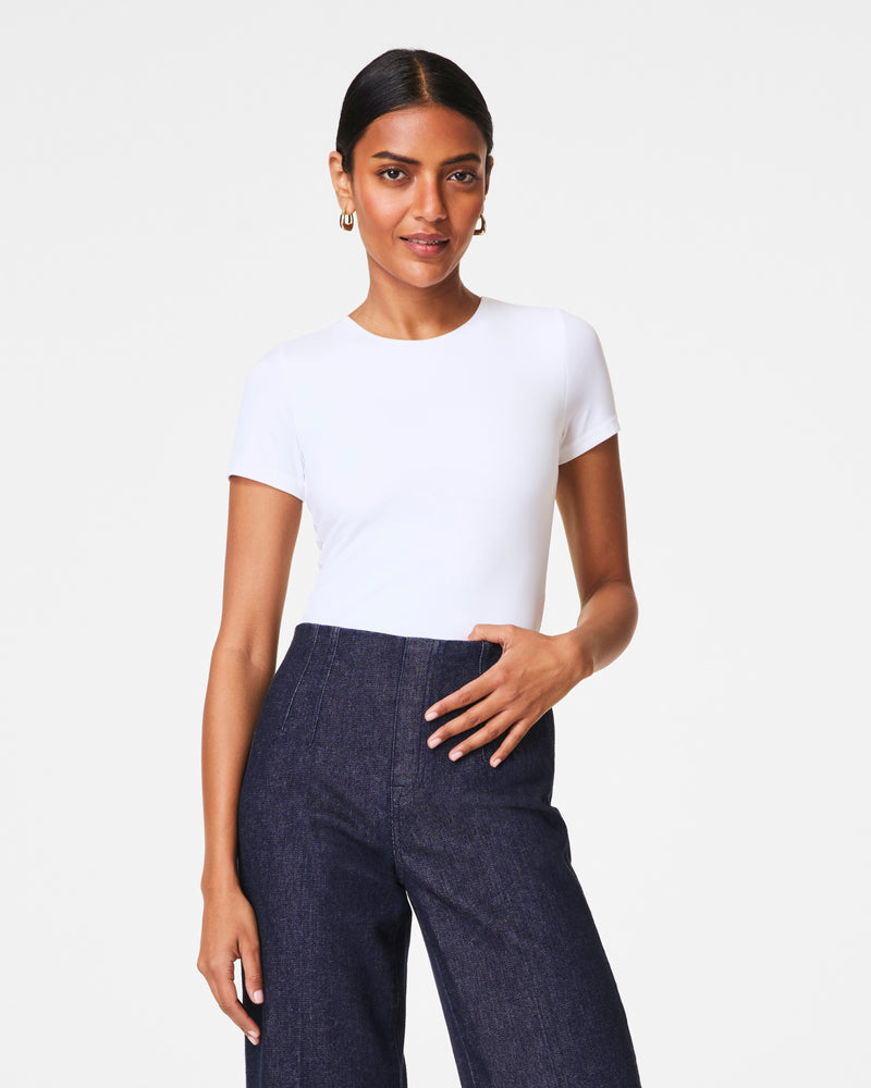 Spanx SPANXsmooth™ Jersey Crewneck Tee-Classic White