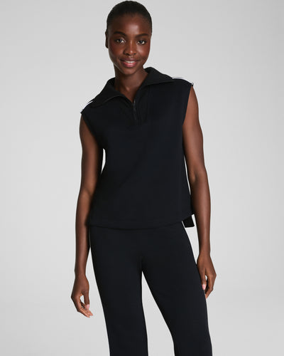 Spanx AirPique Sleeveless Half Zip - Very Black