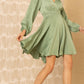Hale Bob V-Neck “Rebekah Charmeuse” Dress - Green