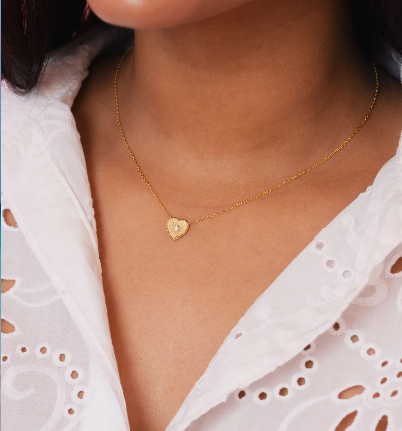 LeMel Liv Heart Necklace-CZ