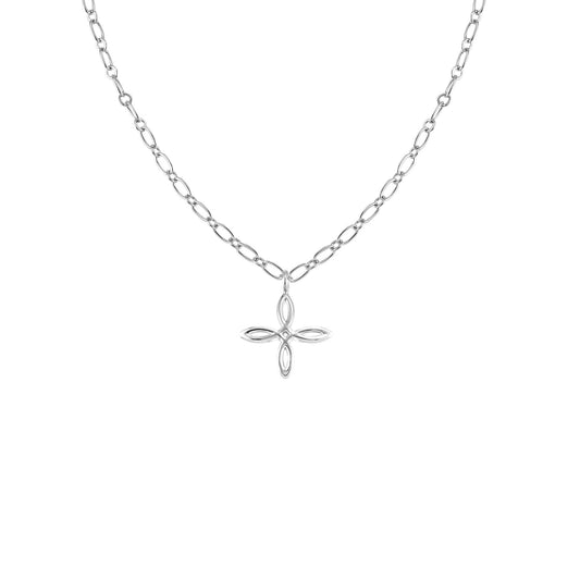 Natalie Wood Designs "She's Classic" Cross Drop Necklace-Silver