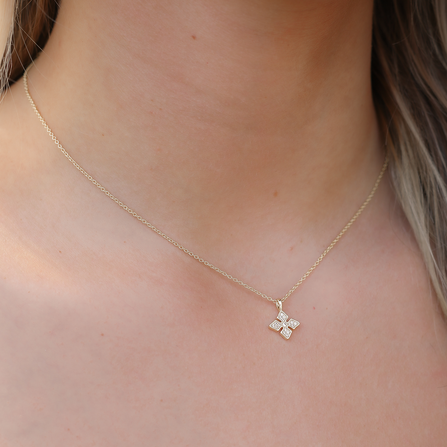 Natalie Wood Designs "Shine Bright" Cross Necklace-Silver