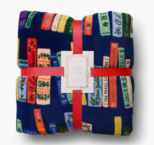 Rifle Paper Co. "Bookshelf" Fleece Blanket