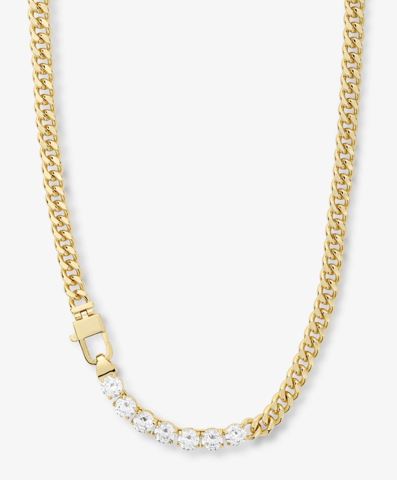 Melinda Maria “Julian Loves Diamond” Necklace Gold/White