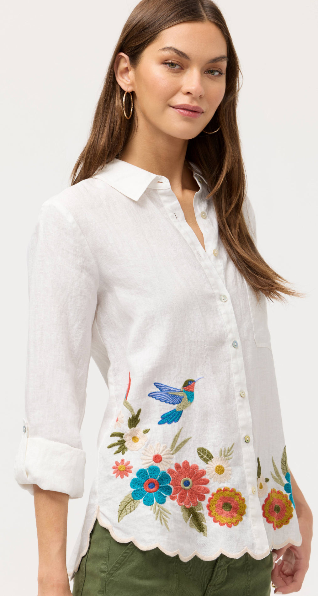 Johnny Was Relaxed Linen Shirt-Francis