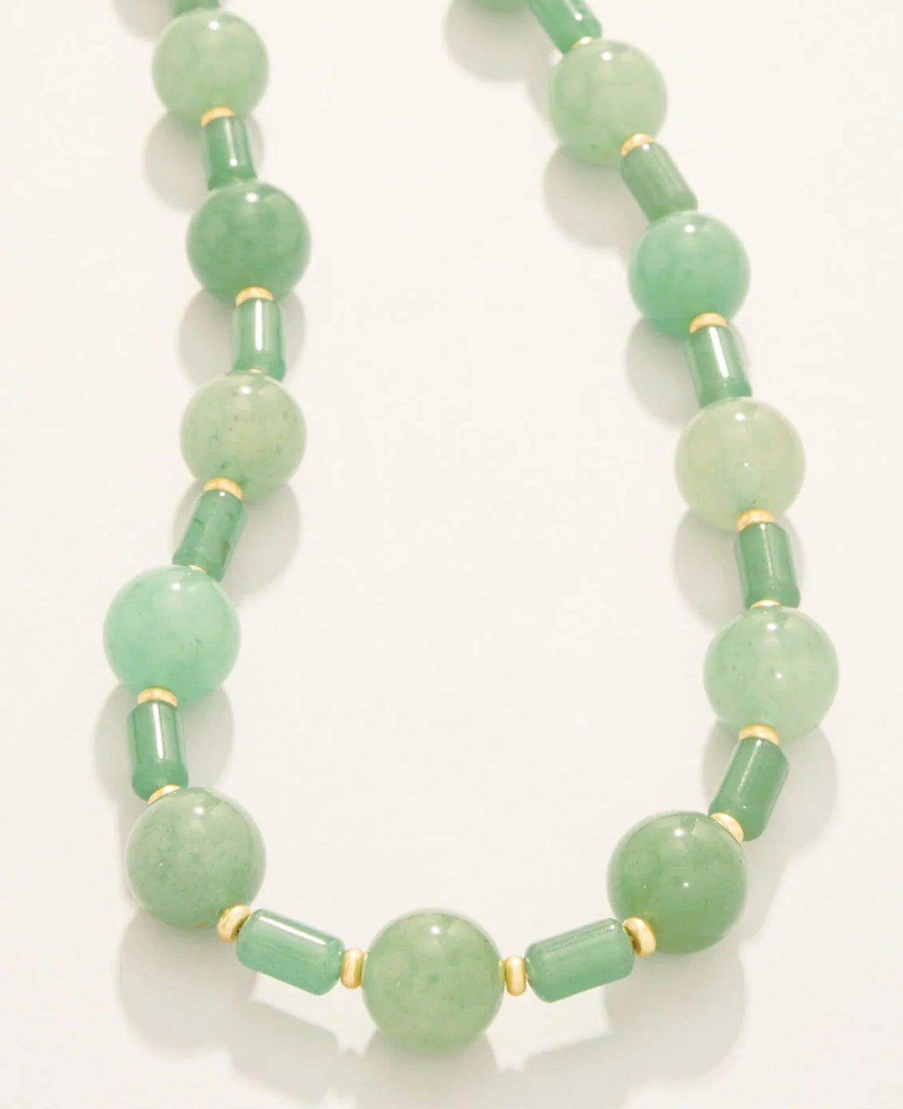 Spartina 449 Castillo Beaded Necklace 24"-Green Aventurine