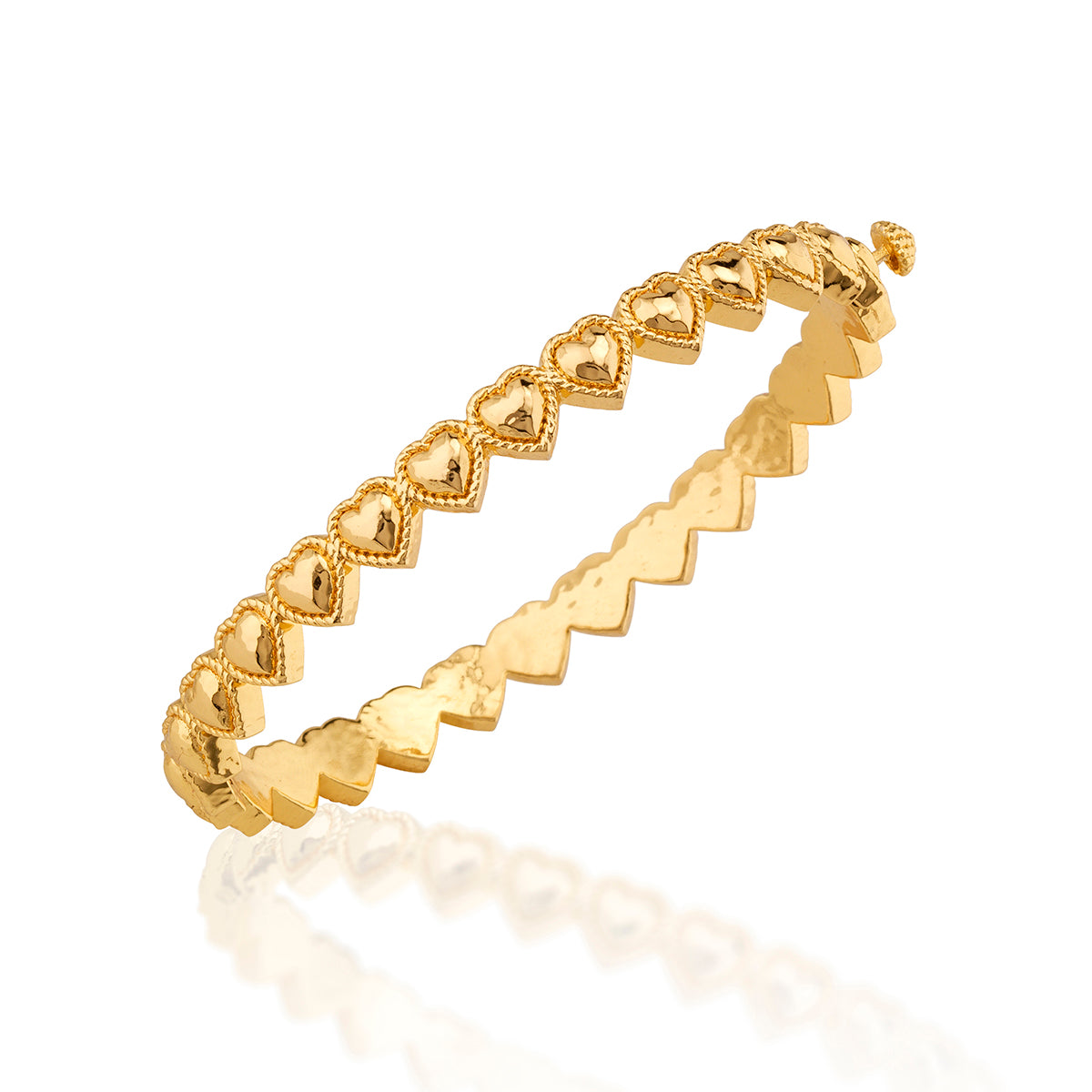 Capucine de Wulf “Love” Petite Hinged Bangle-Gold