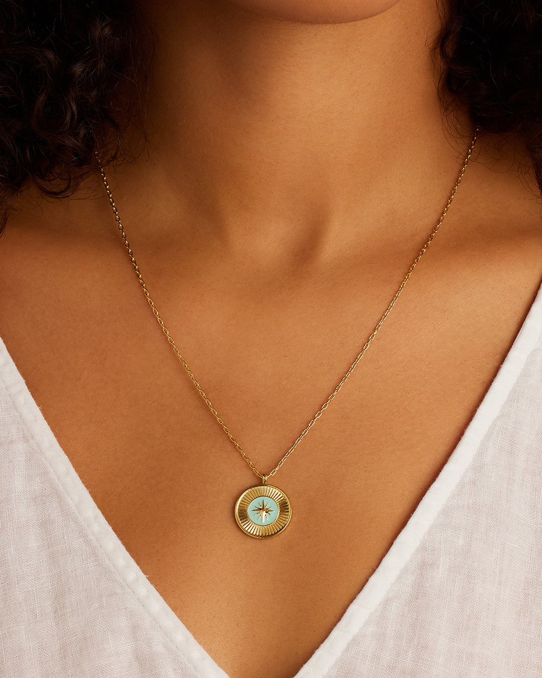 Gorjana Compass Pendant Necklace-Gold