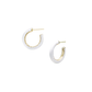 Natalie Wood Design Eclipse Hoop Earrings - White Enamel