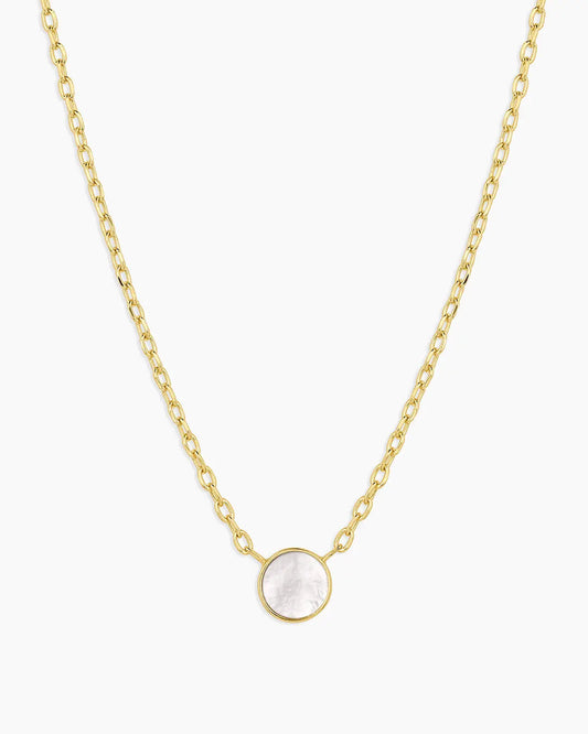 Gorjana Rose Marble Coin Necklace - Mother of Pearl