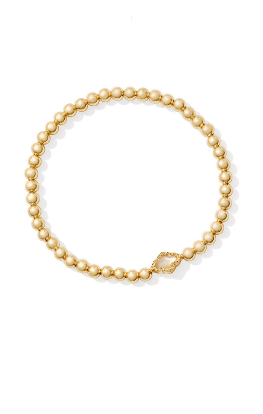 Kendra Scott Abbie Beaded Stretch Bracelet-Gold Natural MOP