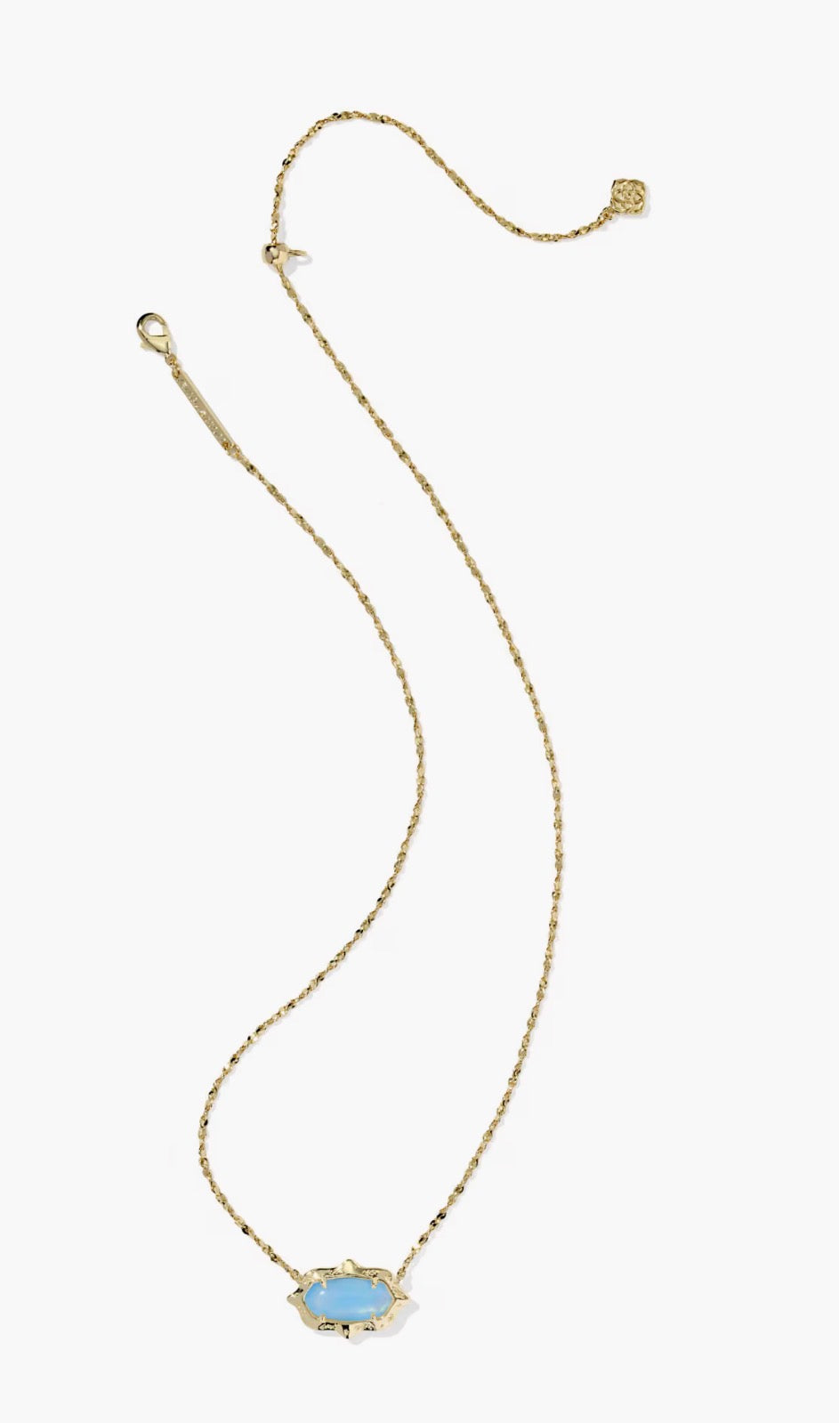 Kendra Scott Elisa Scallop Frame Short Pendant Necklace-Gold Sky Blue Iridescent Abalone