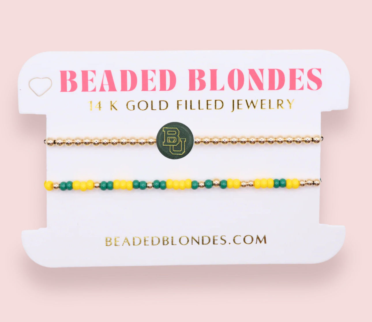 Beaded Blondes "Baylor/Sic 'Em" Sprinkle Bracelet Stack of 2-Standard 6.75"