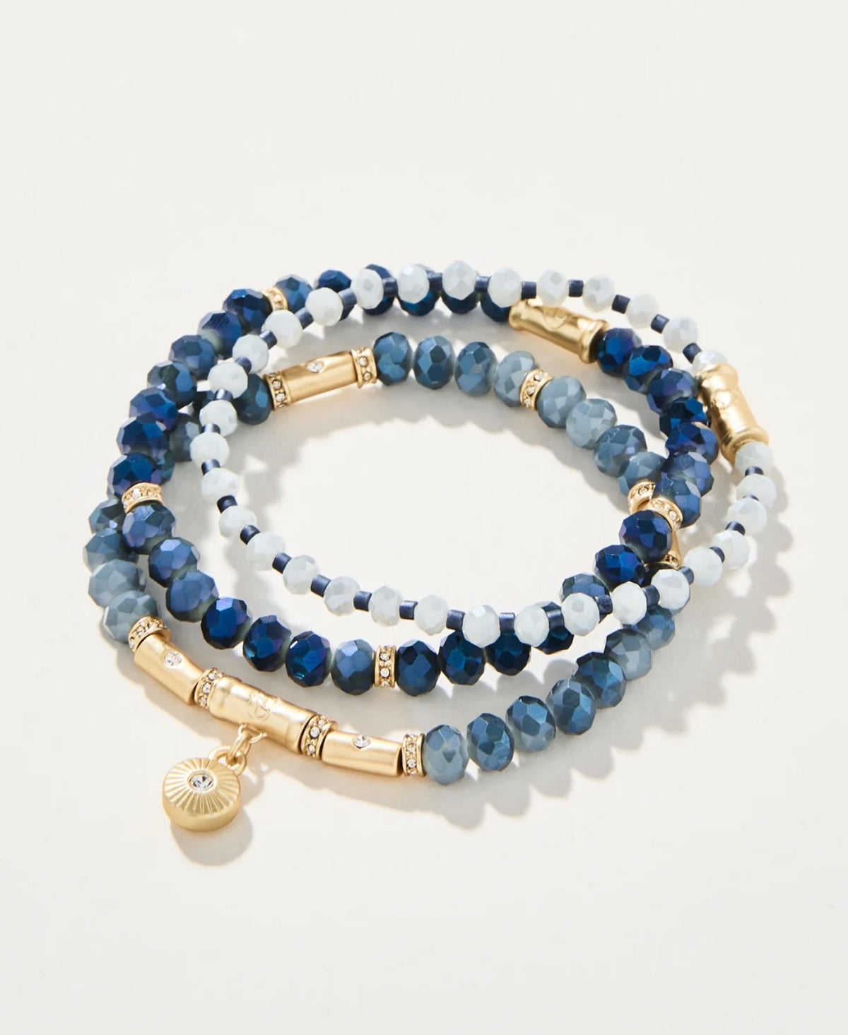 Spartina 449 Sparkle Stretch Bracelet Stack- Blue