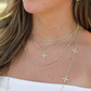 Natalie Wood Design Enamel Cross Drop Necklace - Light Blue