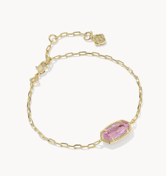 Kendra Scott Elaina Luxe Chain Bracelet -Gold Light Pink CZ
