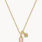 Kendra Scott Mini Elisa Dira Necklace-Gold/Light Pink Lab Opal