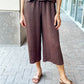 KLd "Marnie" Textured Crop Wide Leg Pant-Brown