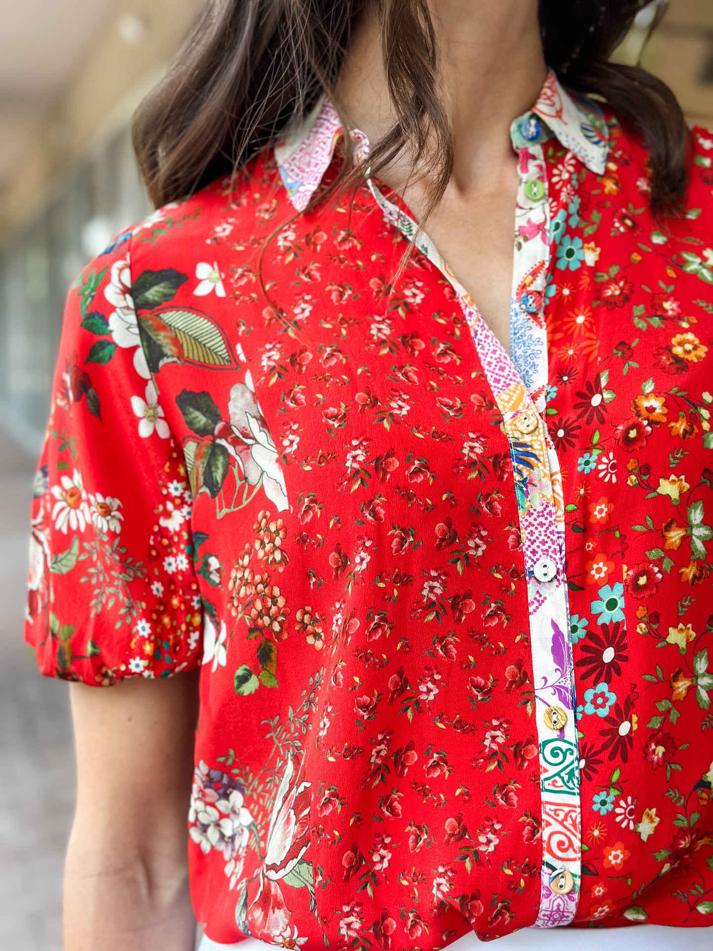 Johnny Was Steph Button Up Blouse-Attar Print