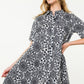 THML "Miranda" Flower Print S/S Dress- Black/White