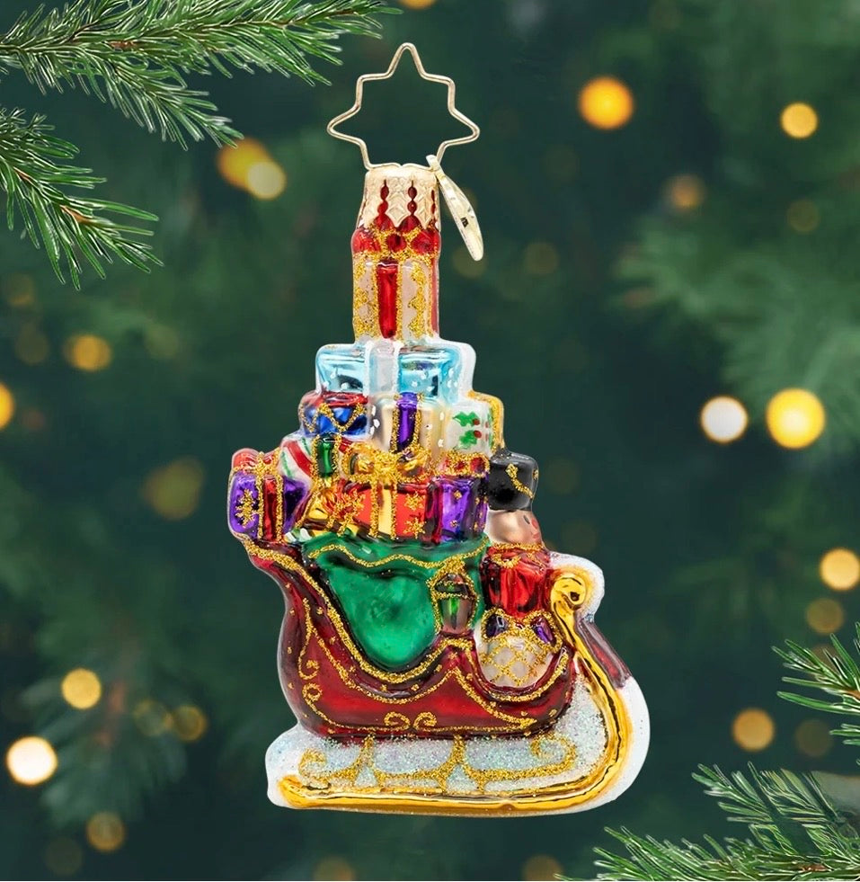 Christopher Radko Ornament-Sleighful of Surprises Gem