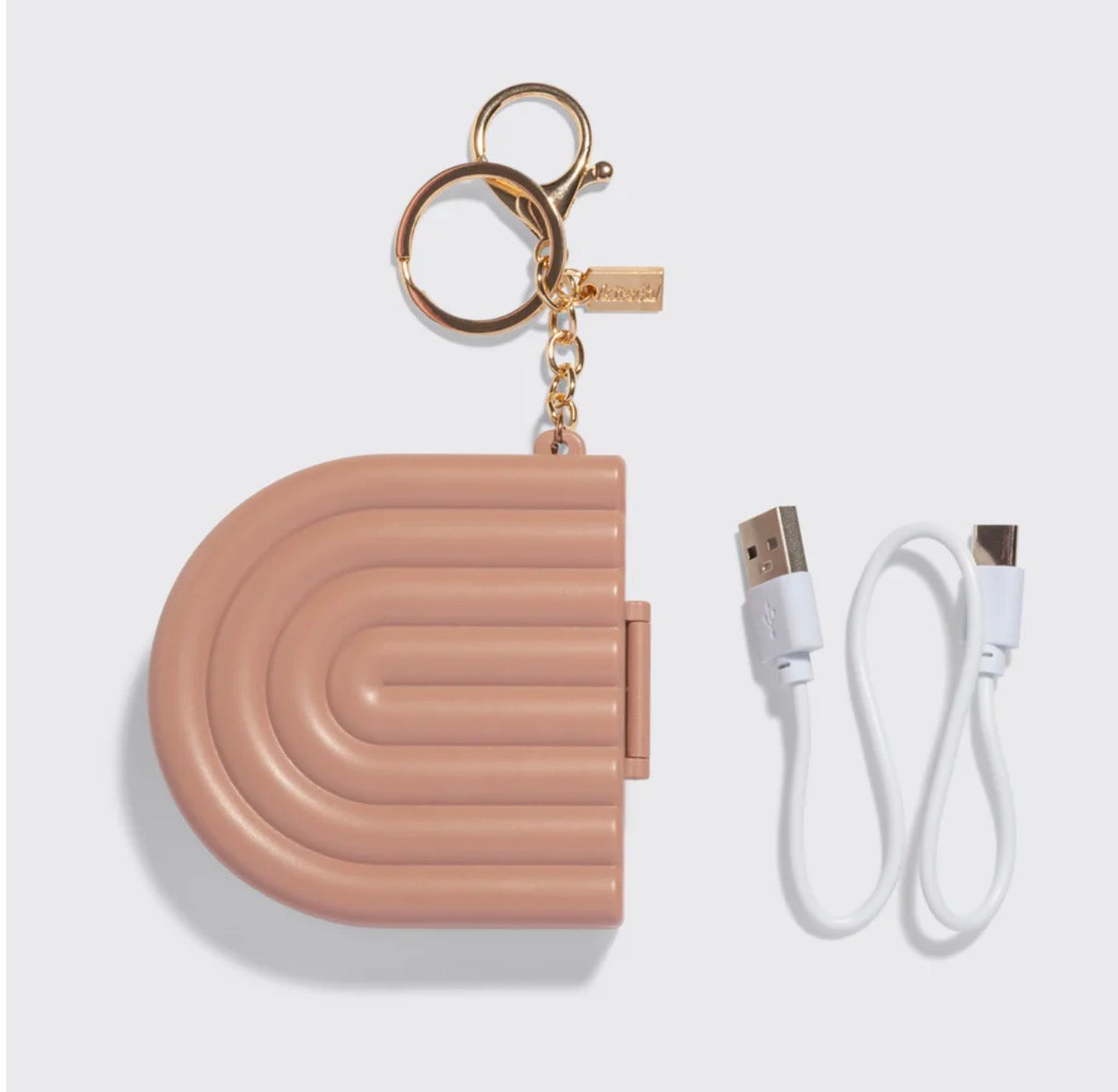 Kitsch Compact Mirror Keychain-Terracotta