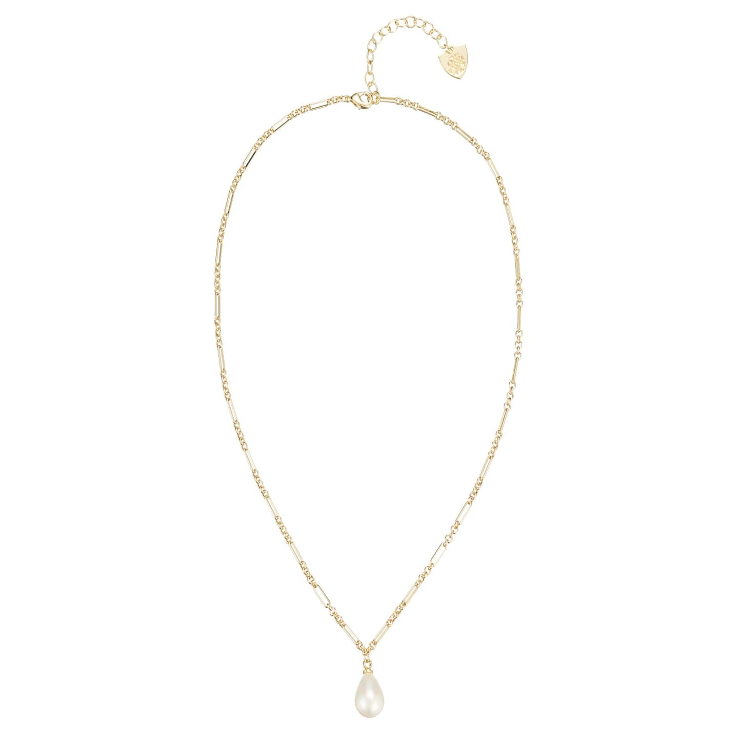 Natalie Wood Designs "Adorned" Pearl Drop Necklace-Gold