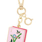 Canvas Style "Mahjong Tile" Enamel Bag Charm-Pink
