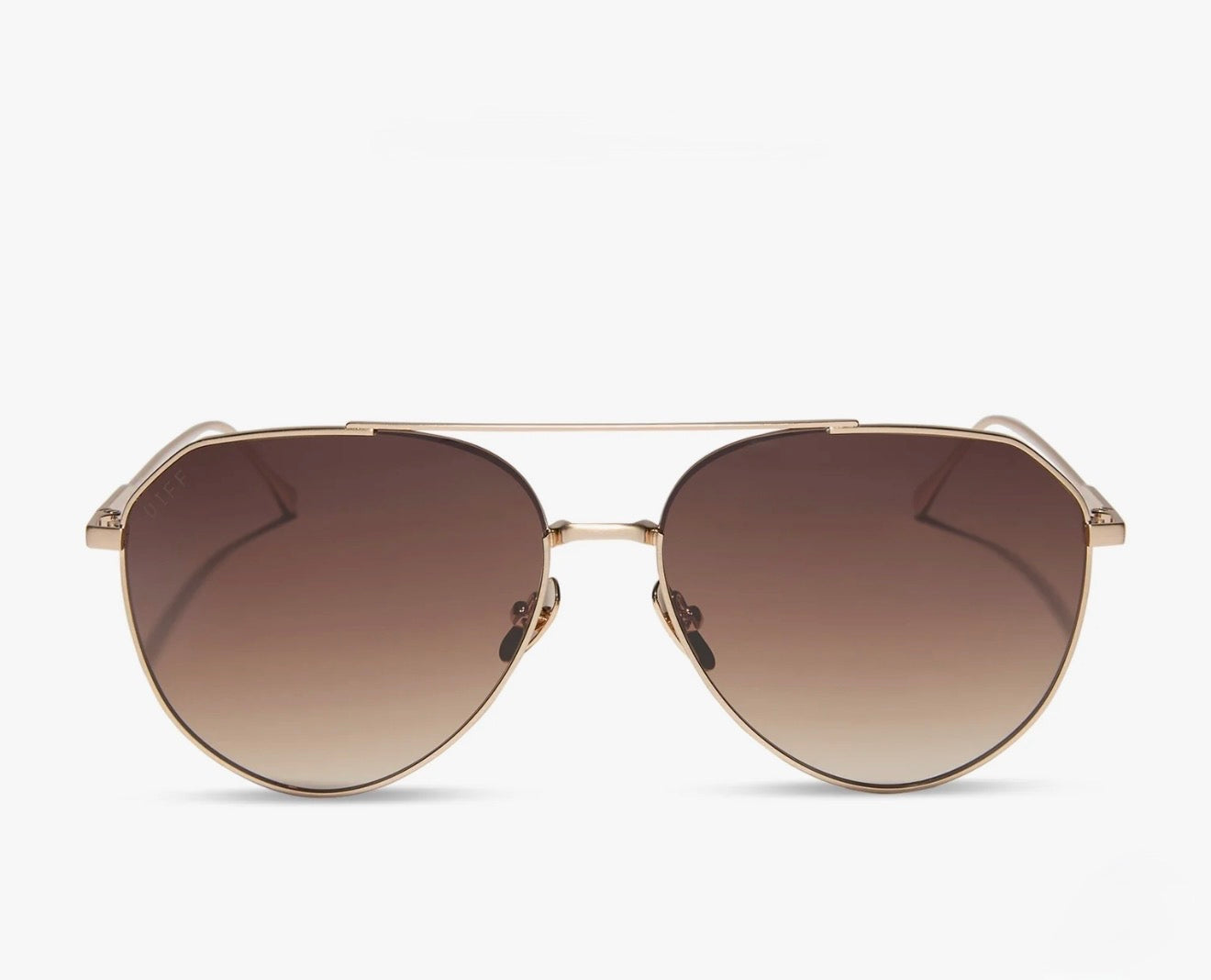 Diff Eyewear “Dash” Brushed Gold Coffee Gradient Sunglasses
