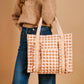 The Darling Effect Everyday Quilted Tote Bag-Maple Gingham
