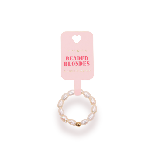 Beaded Blondes "Jamie Pearl" Ring-Gold