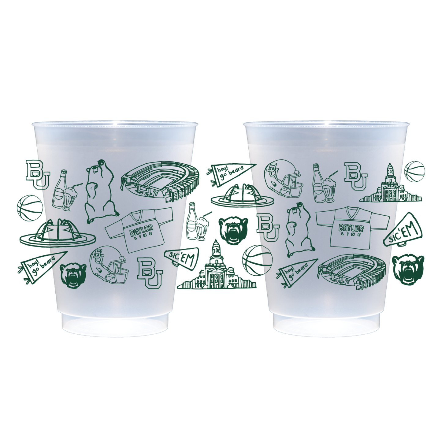 Victory Lap Shatterproof Cups- Set of 8-Baylor
