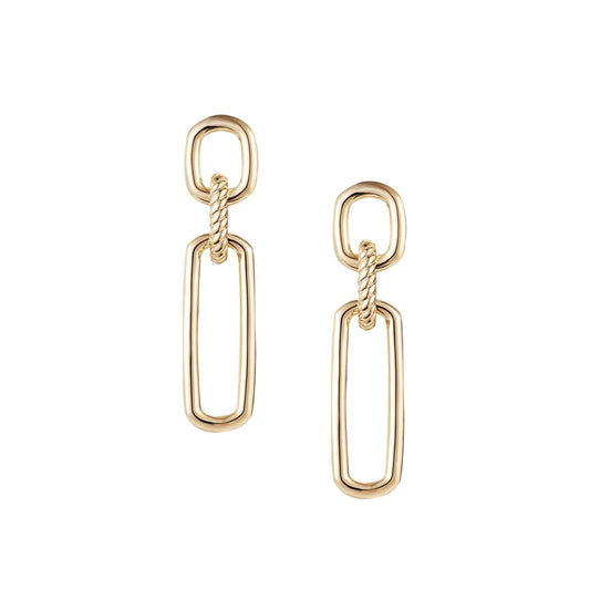 Natalie Wood "She's Spicy" Link Statement Earrings-Gold