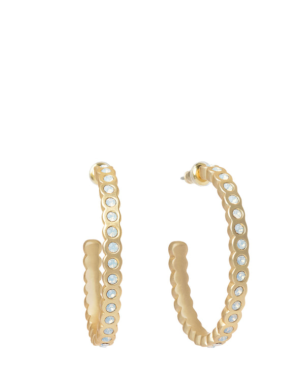 Spartina 449 Chambers Hoop Earrings-White Opal