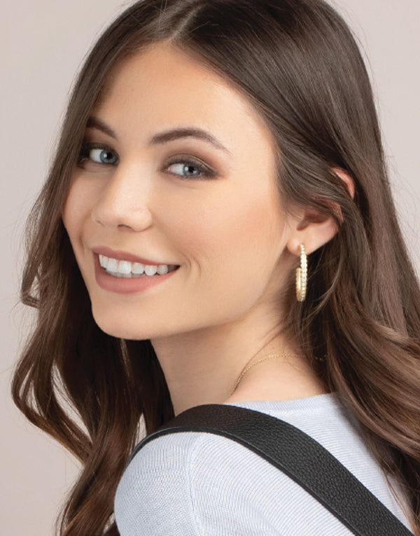 Spartina 449 Chambers Hoop Earrings-White Opal