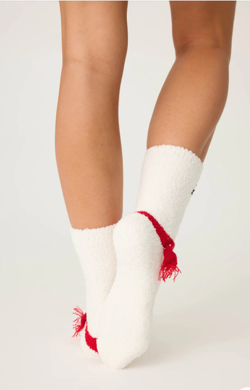 PJ Salvage "Snowman" Socks-White