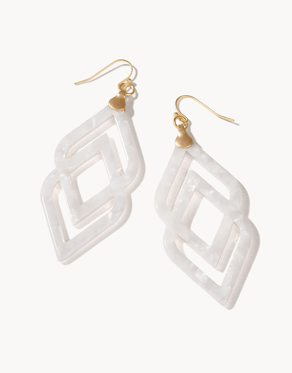 Spartina 449 Deco Drama Earrings-White Shimmer