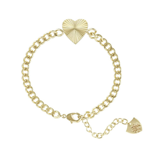 Natalie Wood "Adorned" Heart Chain Bracelet-Gold