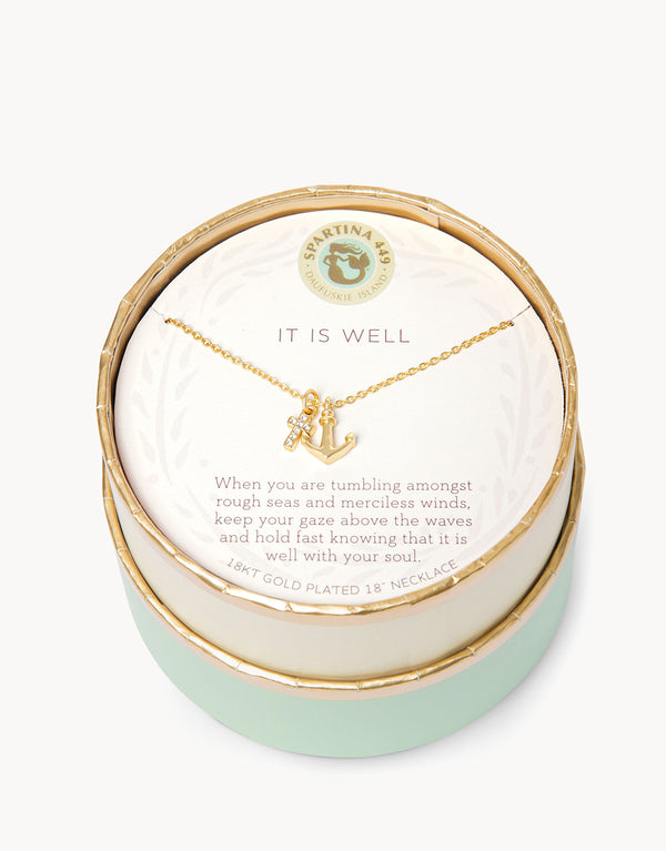 Spartina 449 Sea La Vie 18" Necklace - It Is Well/Anchor