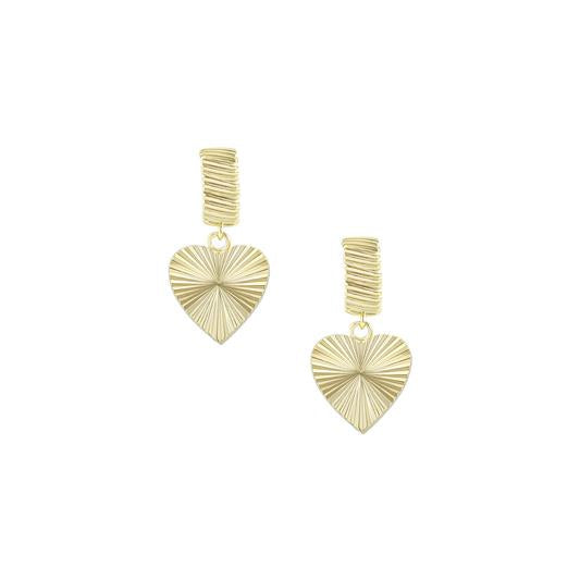 Natalie Wood "Adorned" Mini Heart Hoop Earrings-Gold