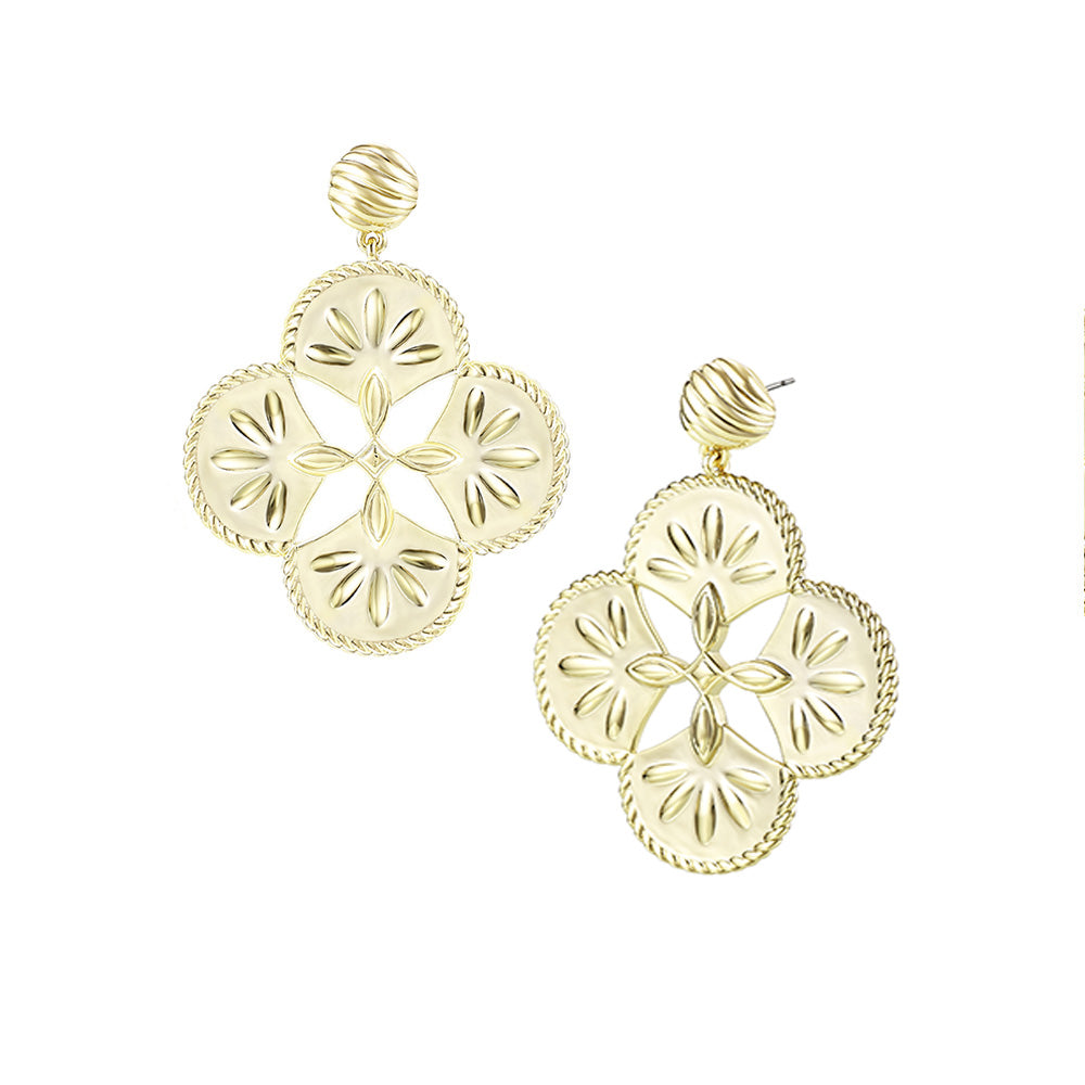 Natalie Wood Designs "Sea Breeze" Statement Earrings-Gold