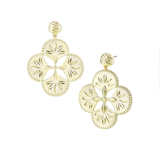 Natalie Wood Designs "Sea Breeze" Statement Earrings-Gold