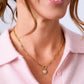 LeMel “Blaire” Bezel Round CZ Charm Necklace 18” (on Callie Chain)