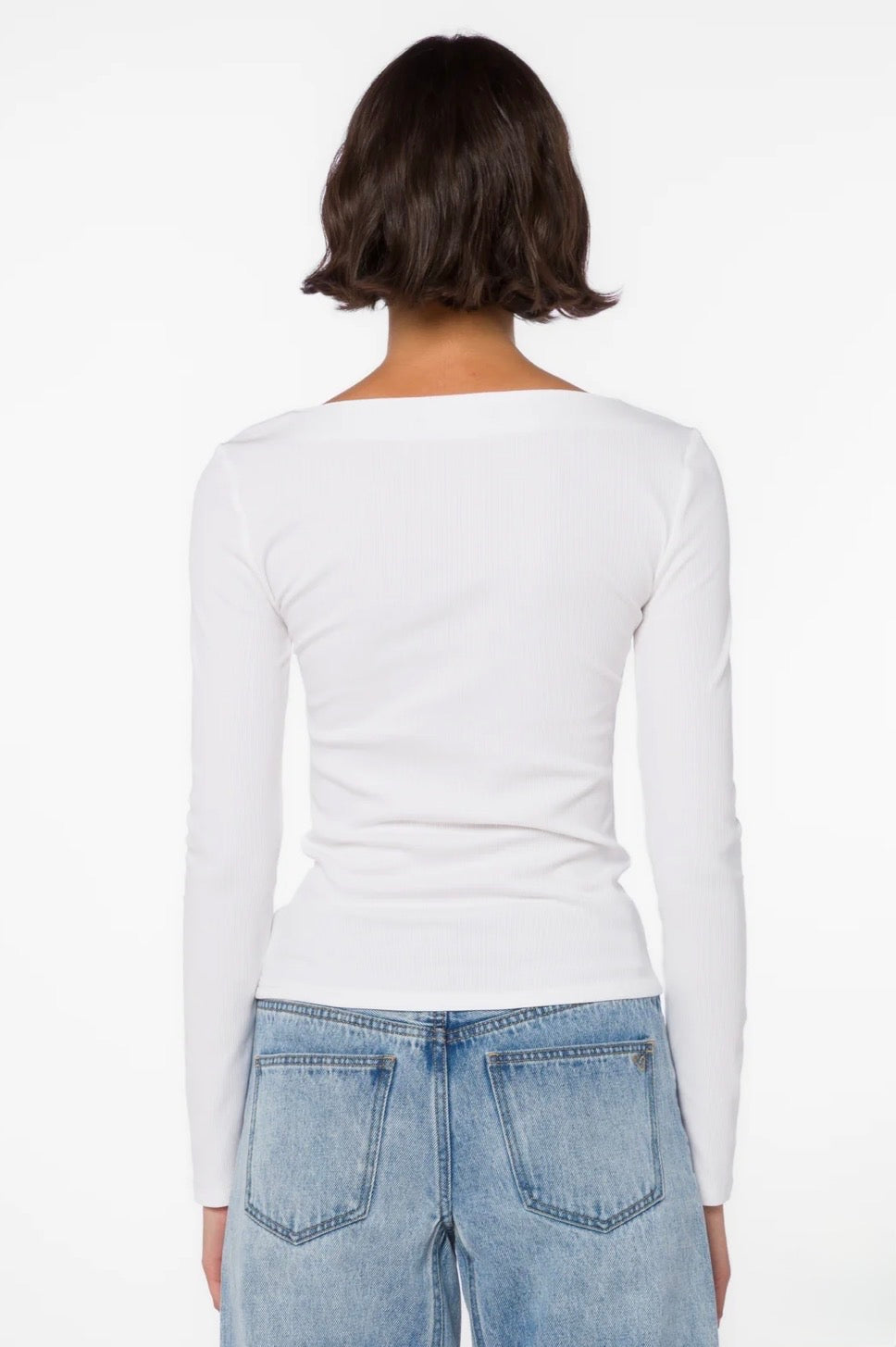 Velvet Heart “Leone” Long Sleeved Ribbed Tee - White