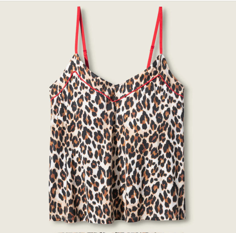 PJ Salvage "Holiday Dreams" Leopard Print Cami