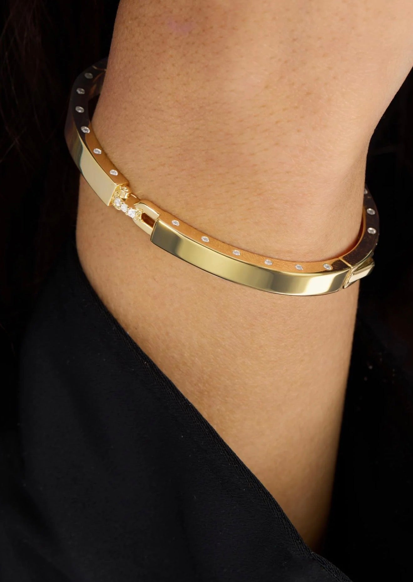 Melinda Maria “Ashley” Lock Cuff-Gold/White