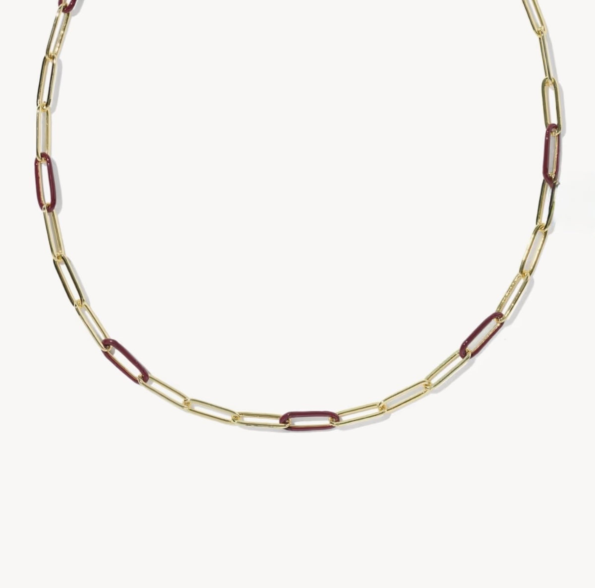 Kendra Scott Courtney Enamel Link Necklace - Gold Burgundy Enamel