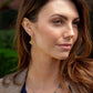 Capucine de Wulf “Berry Clover” Hoop Earrings w/Double-sided Charm-Gold/Blue Labradorite