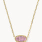 Kendra Scott Elisa Luxe Short Pendant Necklace-Gold Light Pink CZ
