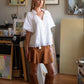 Elizabeth James “Kit” Short Sleeve Top-Solid White